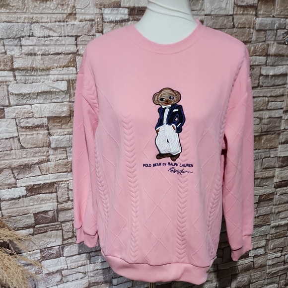 Polo Ralph Lauren Sweaters - Ralph Lauren Vintage  Pink Sweater with Polo Bear